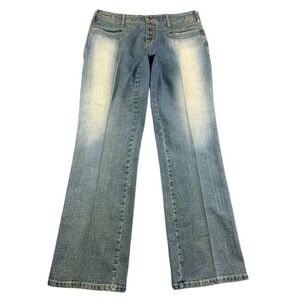 Vintage Crest Jeans Women 17/18 W36 Flare Wide Leg Blue Stretch Distressed